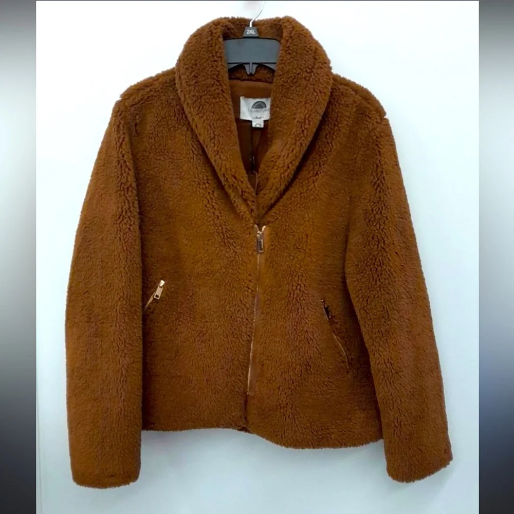1 Sunset Lane Faux Fur Teddy Jacket Coat - Picture 1 of 7